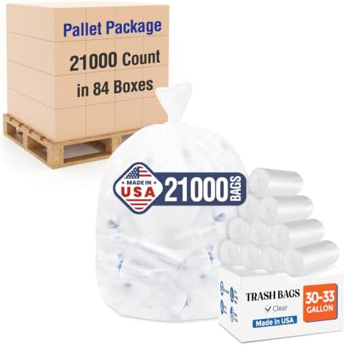 Delxo 30-33 Gallon Trash Bags, 21000 Count Bulk Value Large Garbage Bags by Delxo
