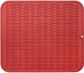 MicoYang Silicone Dish Drying Mat for Multiple Usage,Easy clean,Eco-friendly,Heat-resistant Silicone Mat for Kitchen Counter or Sink,Refrigerator or Drawer Liner Red 2XL 24 inches x 18 inches by MicoYang