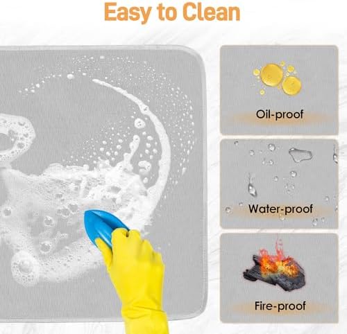 Heat Resistant Mats for Air Fryer on Countertop, 24 x 21in, Grey - Image 5