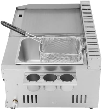 Commercial Gas Propane Flat Top Griddle With Deep Fryer Multi Function Cooking Tool High Heating Power Durable Build Ideal For Restaurant Catering Outdoor Food Making And Daily Commercial Cooking Use - Image 3