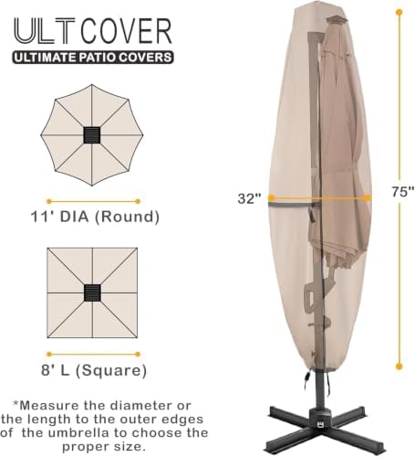 ULTCOVER Waterproof Clear Top Outdoor Umbrella Cover - Image 3