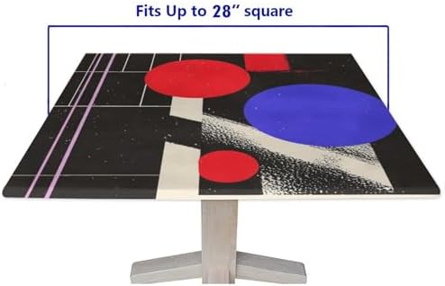 Square Tablecloth Fitted, Modern Minimalism Pattern Printed on Polyester Patio Bench Cover, Ideal for Buffet Catering Community, Fit for 28" x 28" Square Tables - Image 5