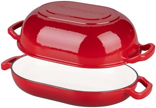 VORRINGARD Enameled Cast Iron Sourdough Bread Oven, Dutch Oven, Loaf Cast Iron Bread Pan for Homemade Bread Baking, Meatloaf Pan with Lid, 7QT, Red - Image 6