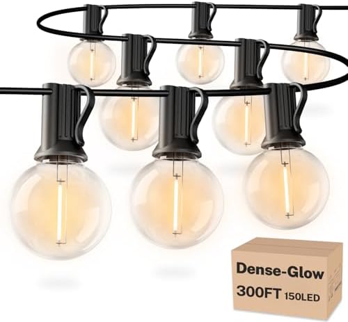 RTTY 300 FT Outdoor String Lights, Waterproof Outside Patio Light 156 Bulbs by RTTY