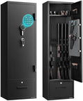VEVOR 4 Gun Safe, Long Gun Cabinet for Rifles and Pistols, Quick Access Rifle Safe with 2 Ammo Slots, 2 Pistol Pockets & 2 Adjustable Racks, Large Digital Cabinet with Key and Password Lock by VEVOR