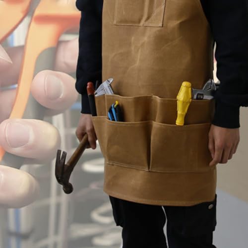 Waterproof Canvas Tool Apron with Adjustable Strap - Image 3