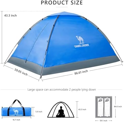 CAMEL CROWN Tents for Camping 2/3/4/5 Person Camping Dome Tent, Waterproof,Spacious, Lightweight Portable Backpacking Tent for Outdoor Camping/Hiking - Image 2