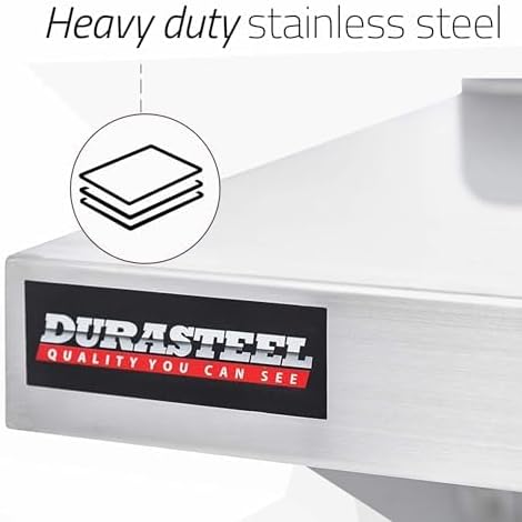 DuraSteel Stainless Steel Shelf - 72 Inch Wide x 12 Deep Commercial NSF Mounted Metal Wall Shelf Pantry Organizer Garage Storage Shelves - Rack Shelving Restaurant Kitchen Units Laundry Utility Room - Image 5