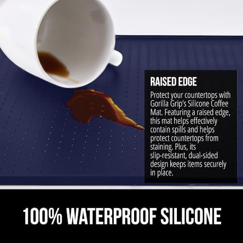 GORILLA GRIP Silicone Coffee Mat, Espresso Bar Essentials, 11.5x18.5, Navy - Image 3