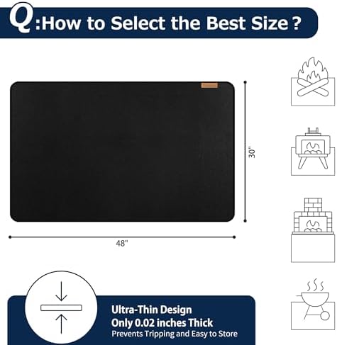 Grill Mat for Deck, Under Grill Floor Protector, 48 x 30 Inch - Image 2