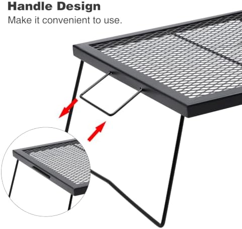 REDCAMP Large Folding Campfire Grill, 36" Portable Heavy Duty Steel Grate, Fire Pit Grill Grate with Legs Carrying Bag for Outdoor Camping Cooking BBQ - Image 6
