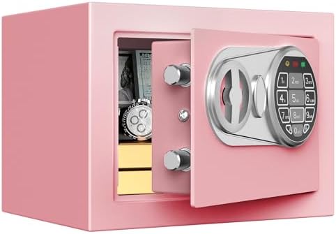 Goldenkey Small Kids Safe, Digital Mini Safes, Money Safe Box, Pink by GOLDENKEY