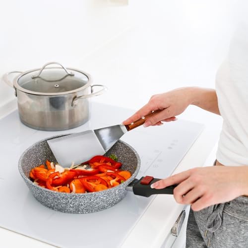 Homi Styles Stainless Steel Grill Spatula – 11" Heavy-Duty Metal Turner with Wood Handle, Beveled Edge for Cast Iron Skillets, Flat Top Griddles & BBQ – Burger, Pancake & Egg Flipper - Image 6