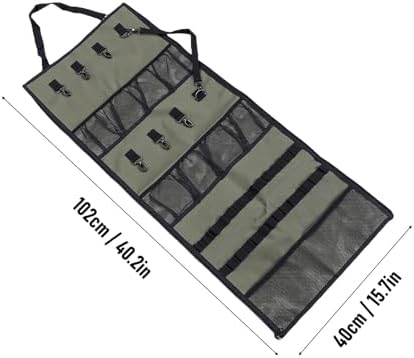 Camping Hanging Organizer, 600D Oxford Cloth Waterproofing Tear Proof Storage Bag with 8 Hooks 8 Mesh Pockets 28 Loops, for Camping Picnic BBQ Kitchen Bathroom - Image 5