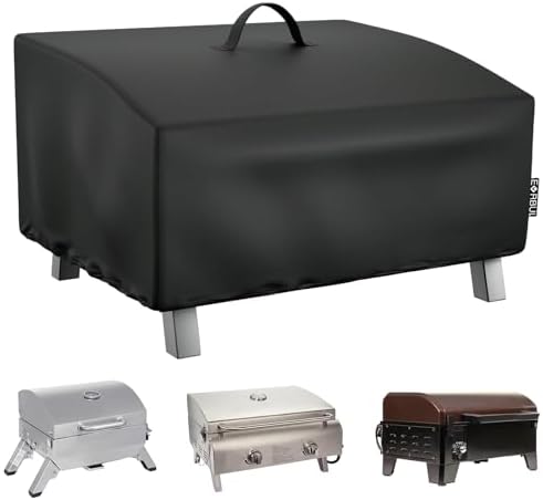 EVRBUL Portable Grill Cover Fit for Cuisinart CGG-306 2 Burner Gas Grill, 420D Tabletop Grill Cover Fit for Pit Boss 10697 75275 Fit for Royal Gourmet GT1001, 25" L x 19" W x 15" H by EVRBUL