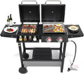 2-Burner Gas & Charcoal Combo Grill with Griddle, Black by Unknown
