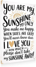 BEASTZHENG You Are My Sunshine Decorative Tin Sign Cream with Gray Lettering Metal Sign, Retro Plaque Poster Home Wall Art by BEASTZHENG