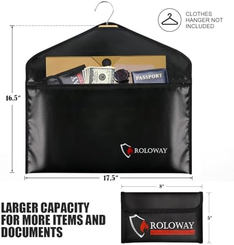 ROLOWAY Hanger Diversion Fireproof Safe, Hidden Compartment for Home & Travel, Secret Safe for Cash Hiding Under Clothes with Small Fireproof Bag - Image 5