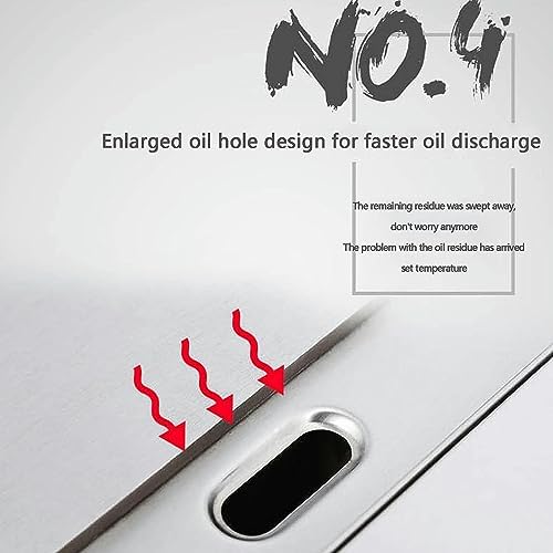 Double Gas Griddle Grill Smooth LPG Commercial Stainless Steel Heavy Duty Restaurant Outdoor Griddle Gas Baking Plate Burger Grill Large Non-Stick Burners Flat Hot Plate for Home and Commercial - Image 7