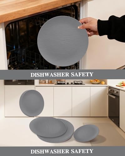 32pcs Dark Grey Plastic Plates Reusable Unbreakable and Dishwasher safe - Image 4