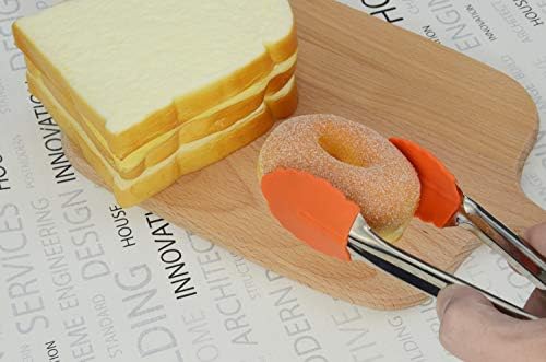 HINMAY 7-Inch Silicone Tipped Kitchen Tongs, Set of 3 (Orange) - Image 5