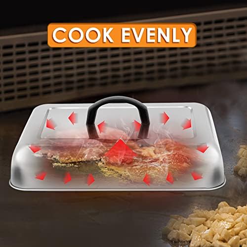 Leonyo 13x9IN Large Rectangular Stainless Steel Griddle Basting Cover Dome - Image 3