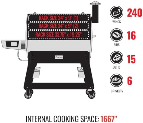 recteq Pellet Grill Smoker - Flagship 1600, Wood Pellet Smoker, BBQ, Wi-Fi Smart Grill, 1600 Sq. In. Cook Space, 40 lbs Hopper, Grilling Basics Bundle - Image 6
