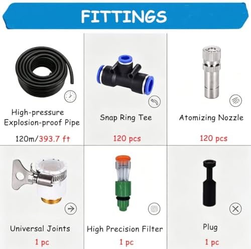 Garden Hose Water Misting Kit Chicken Coop Misting Equipment - Image 6