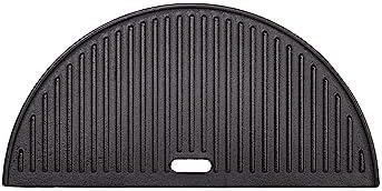Kamado Joe Half-Moon Cast Iron Reversible Flat-Top Griddle with Smooth and Ribbed Surface for Classic Joe Charcoal Grill and Smokers in Black, Model KJ-HCIGRIDDLE - Image 2