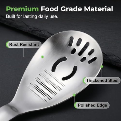 5-in-1 Stainless Steel Cooking Spoon,Multifunctional Stainless Steel Spoon,Egg Separator and Bottle Opener,Kitchen Cooking Tools for Potato Garlic Masher(Style 1) - Image 3