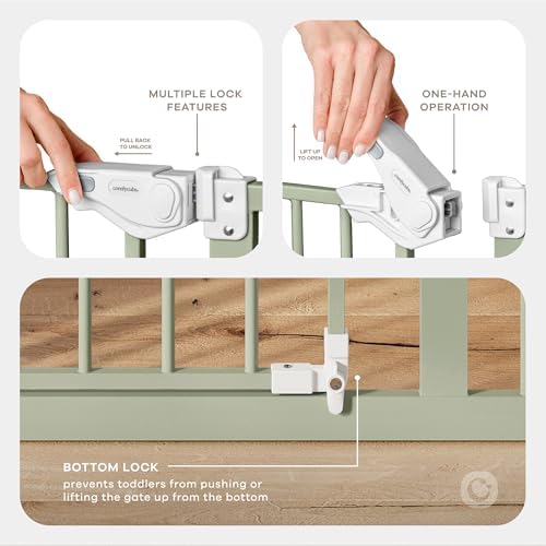 Comfy Cubs Baby Safety Gate Adjustable 42"x1.9"x30" Sage Pet Gate - Image 5