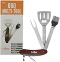 5-in-1 Multi Tool BBQ Barbecue Grill Accessories, Tools Set Kit, Camping Accessories, Grilling Parties, Detachable, Includes Brush, Spatula, Fork, Bottle Opener, Wine Corkscrew by CaliberGourmet