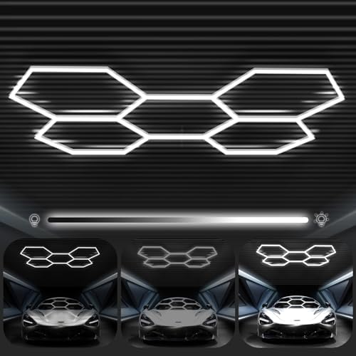 FERUERW Hexagon Garage Lights 5 Hex, 3 Level Dimmable by FERUERW