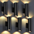 DAKAFUL Outdoor Wall Lights 6Pack, Integrated LED Cylinder Up Down Lights, 12W 2700K Aluminum Exterior Wall Light, Outdoor Light Fixture for Porch Patio Door by DAKAFUL