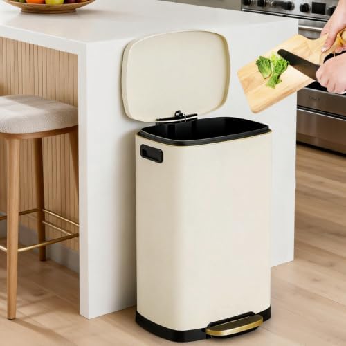 ELPHECO Kitchen Trash Can with Lid 13 Gal Stainless Steel Pedal Garbage Can - Image 2
