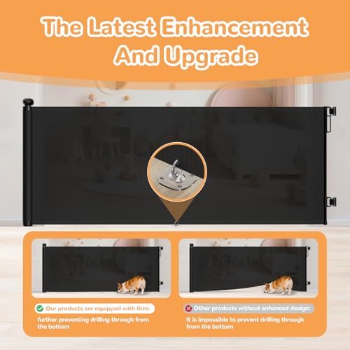Retractable Baby Gate for Stairs 34" Tall Fits Up to 55" Wide Black - Image 5