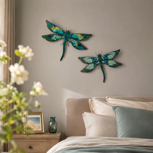 LIFFY Metal Dragonfly Wall Decor Set of 2 for Outdoor Garden & Home - Image 5