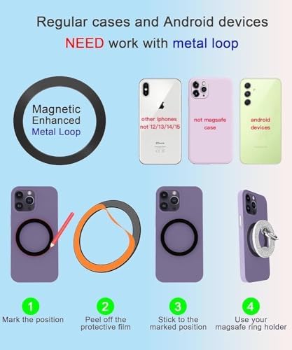 Magnetic Phone Ring Holder for MagSafe, Light Purple - Image 5