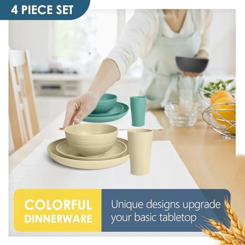 Teivio 32-Piece Plates and Bowls Sets for 8,Colorful Kitche Dinnerware Sets - Image 5