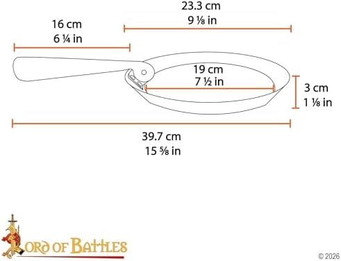 Lord of Battles Medieval Iron Handmade Large Folding Pan Fully Functional Medieval Camping Accessory Polished Finish Historical Re-enactments - Image 3