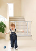 44.72"-46.89" Baby and Pet Safety Gate, 30" Tall Metal Walk-Thru Gate for Doorways & Stairs, Easy One-Hand Open, Dual Lock, Extensions & Wall Mounts Included (Gray, 29"-46" W x 30.5“H) by SafeGo
