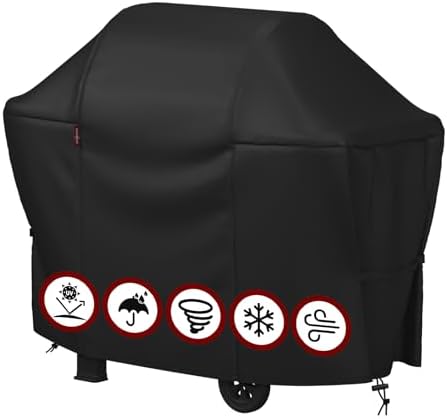SHINESTAR 52-55" Grill Cover,Windproof with Magic Tape & Drawstring Bottom by SHINESTAR