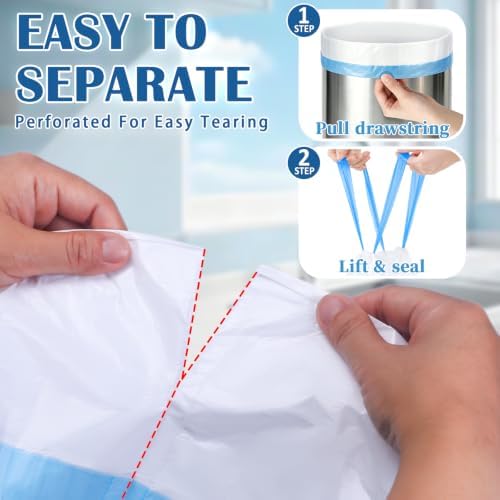 BYSNOW 4 Gallon 1000 Counts Small Drawstring Trash Bags, Clear Garbage Bags - Image 3