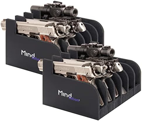 MIND&ACTION Foam Pistol Rack for Gun Safe, Gun Cabinet Accessories, Pistols Holder Storage Organizer, Revolver Firearm Handgun Rack Stand Display by MindAction