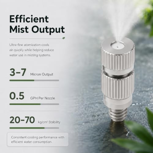 2 Pcs Misting Nozzles, 0.5mm Orifice, Stainless Steel, Anti-Drip - Image 3