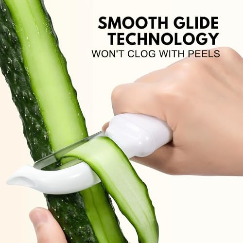Rainspire Vegetable Peeler Potato Peelers for Kitchen, Sharp Stainless Steel Blades Veggie, Comfortable Handle Fruit Peeler, Carrot Peeler Apple Peeler Dishwasher Safe (2, White) - Image 4