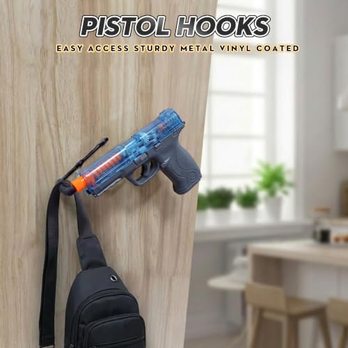 Yaocom 5 Pcs Pistol Wall Mount Rack with Rubber Coated Hooks - Image 6