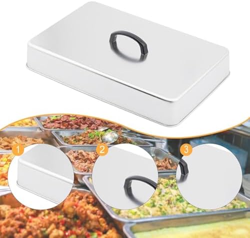 Grill Lid Steaming Food Cover Cooking Dome Rectangular Grilling Dome Burger Cover for Commercial BBQ Flat Top Griddle Patties, 43.5x28.3x6.6cm - Image 4