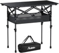 Anbte 3ft Aluminum Roll Top Folding Camping Table, Portable, 32”X16”, Black by Anbte