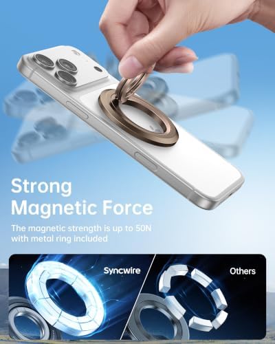 SYNCWIRE Magnetic Phone Ring Holder, for MagSafe Phone Grip Stand Kickstand - Image 6